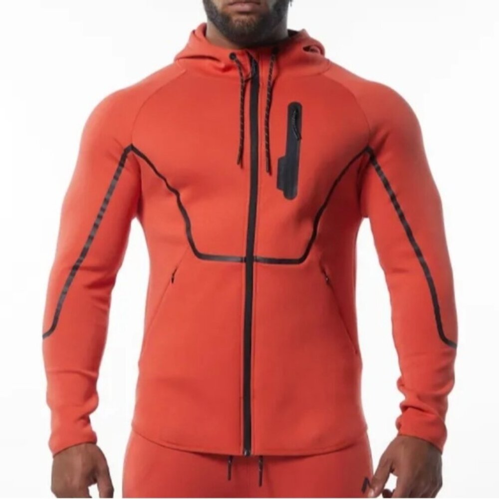 Alphalete NWT ELMTS Full Zip Athletic Jacket  Orange Men's XL